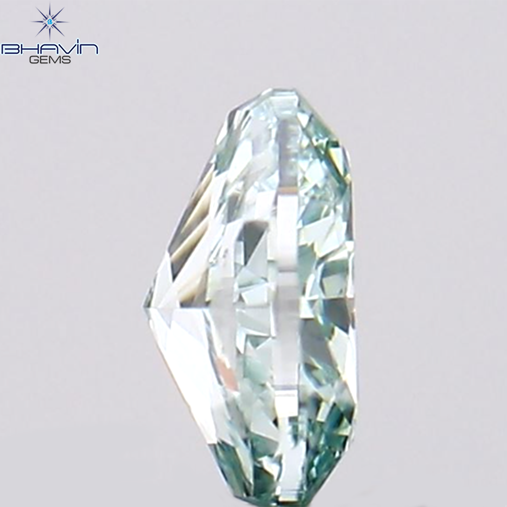 0.14 CT Natural Oval Diamond Enhanced Bluish Green Color Clarity VS1 (3.57 MM)