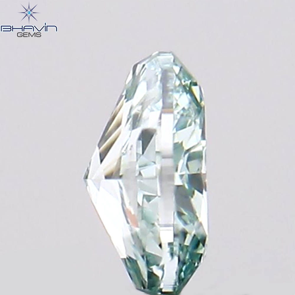 0.14 CT Oval Shape Natural Diamond Bluish Green Color VS1 Clarity (3.57 MM)