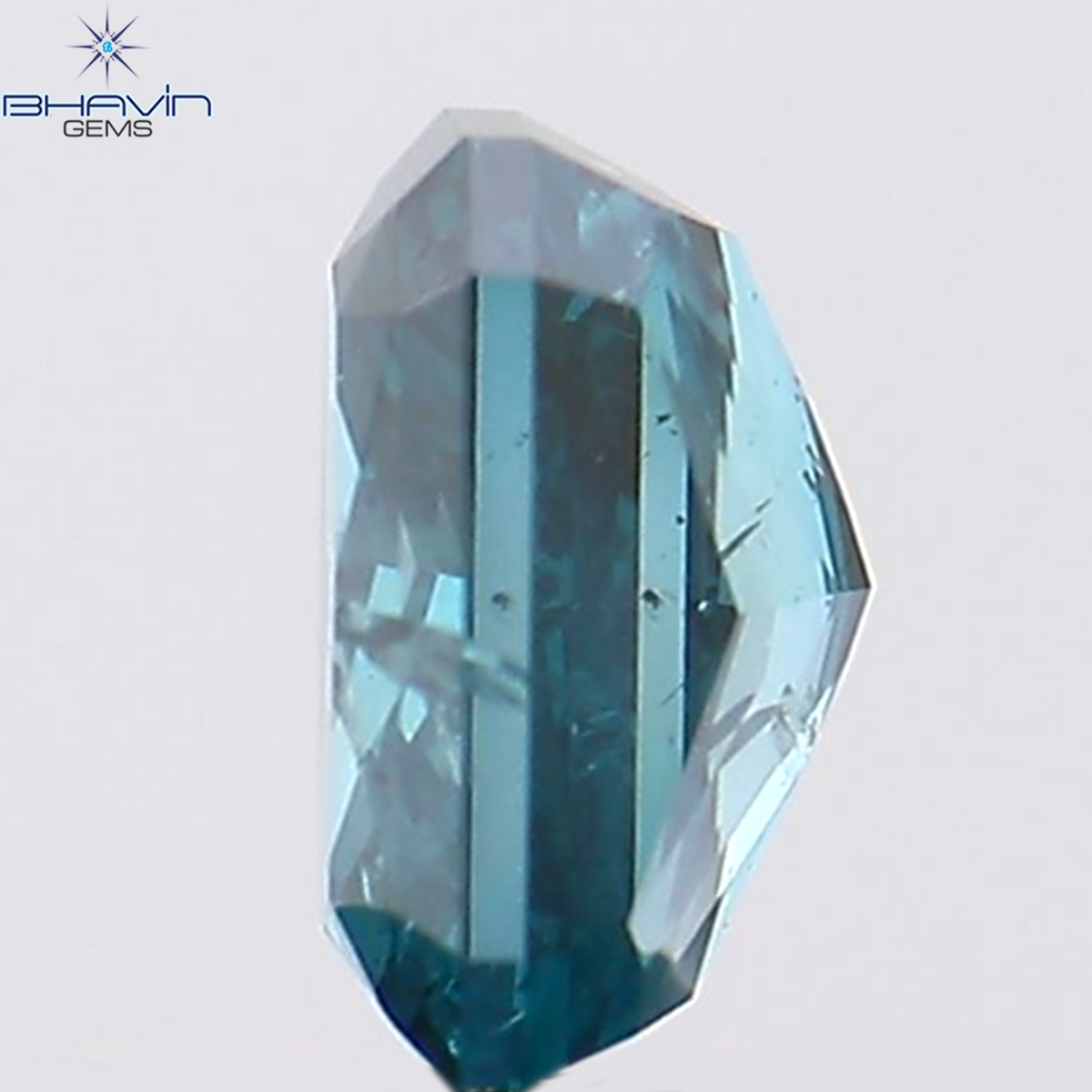 0.39 CT Natural Radiant Diamond Enhanced Blue Color Clarity I1 (4.58 MM)