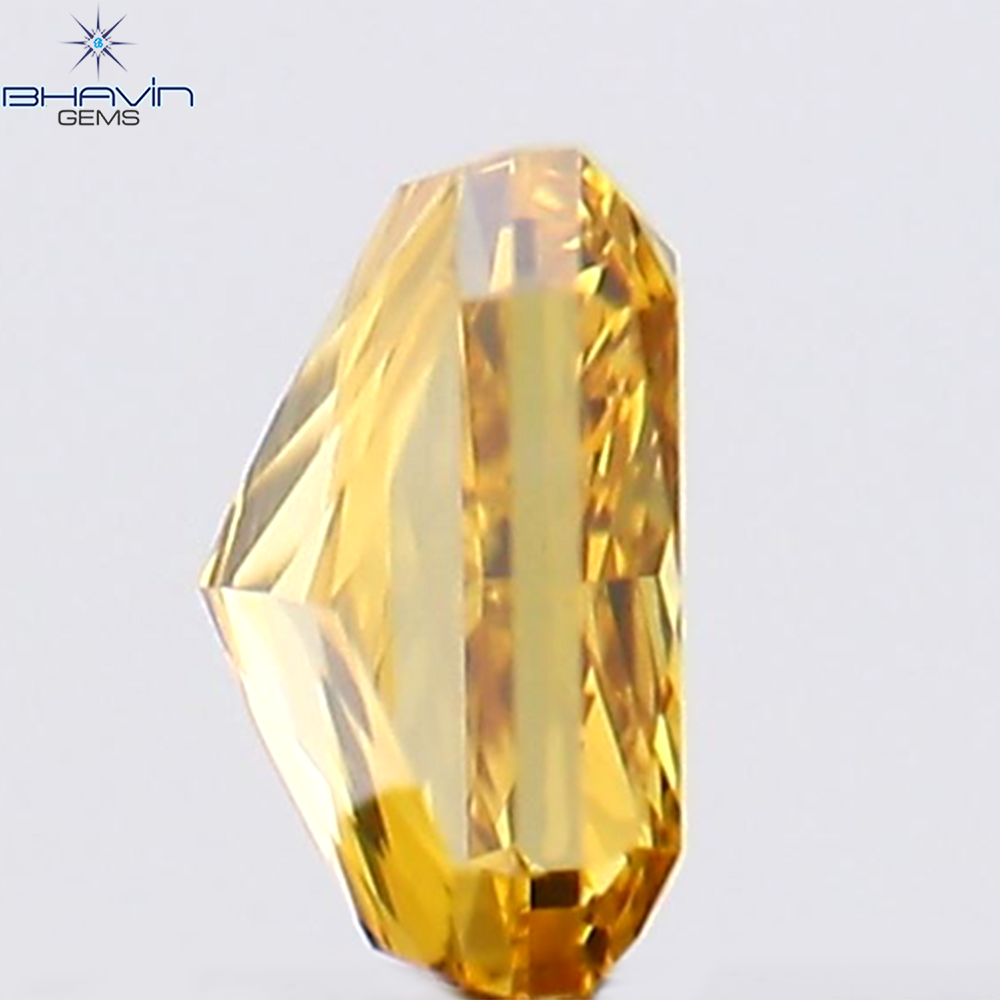 0.19 CT Natural Radiant Diamond Orange Color Clarity VS1 (3.48 MM)