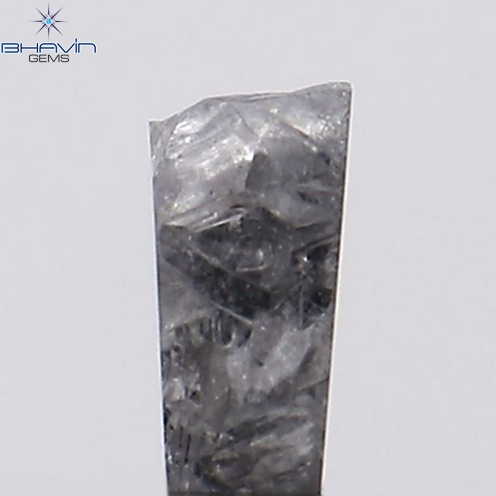 0.44 CT Rough Shape Natural Diamond Black Gray (Salt And Papper) Color I3 Clarity (4.95 MM)