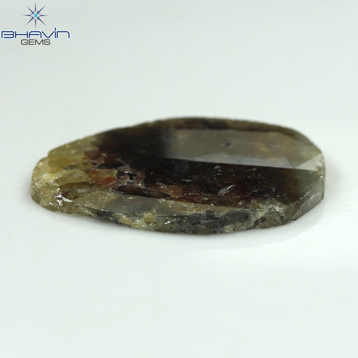 19.46 CT スライス シェイプ ナチュラル ダイヤモンド ソルト アンド ペッパー カラー I3 クラリティ (31.05 MM)