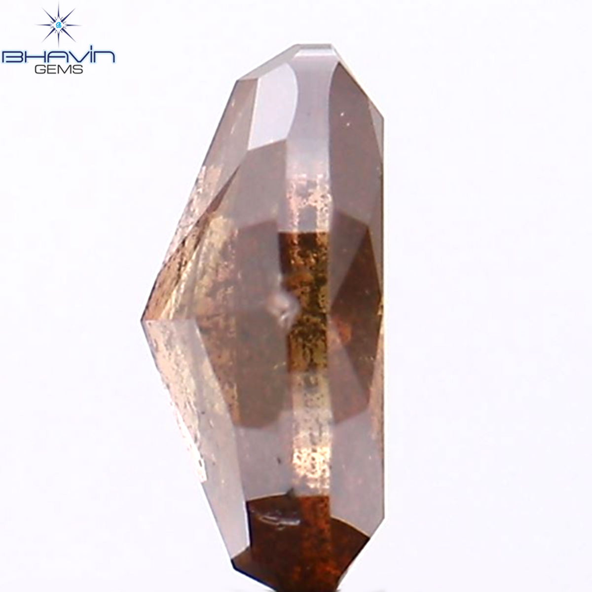0.90 CT Natural Oval Diamond Enhanced Brown Pink Color Clarity I1 (7.07 MM)