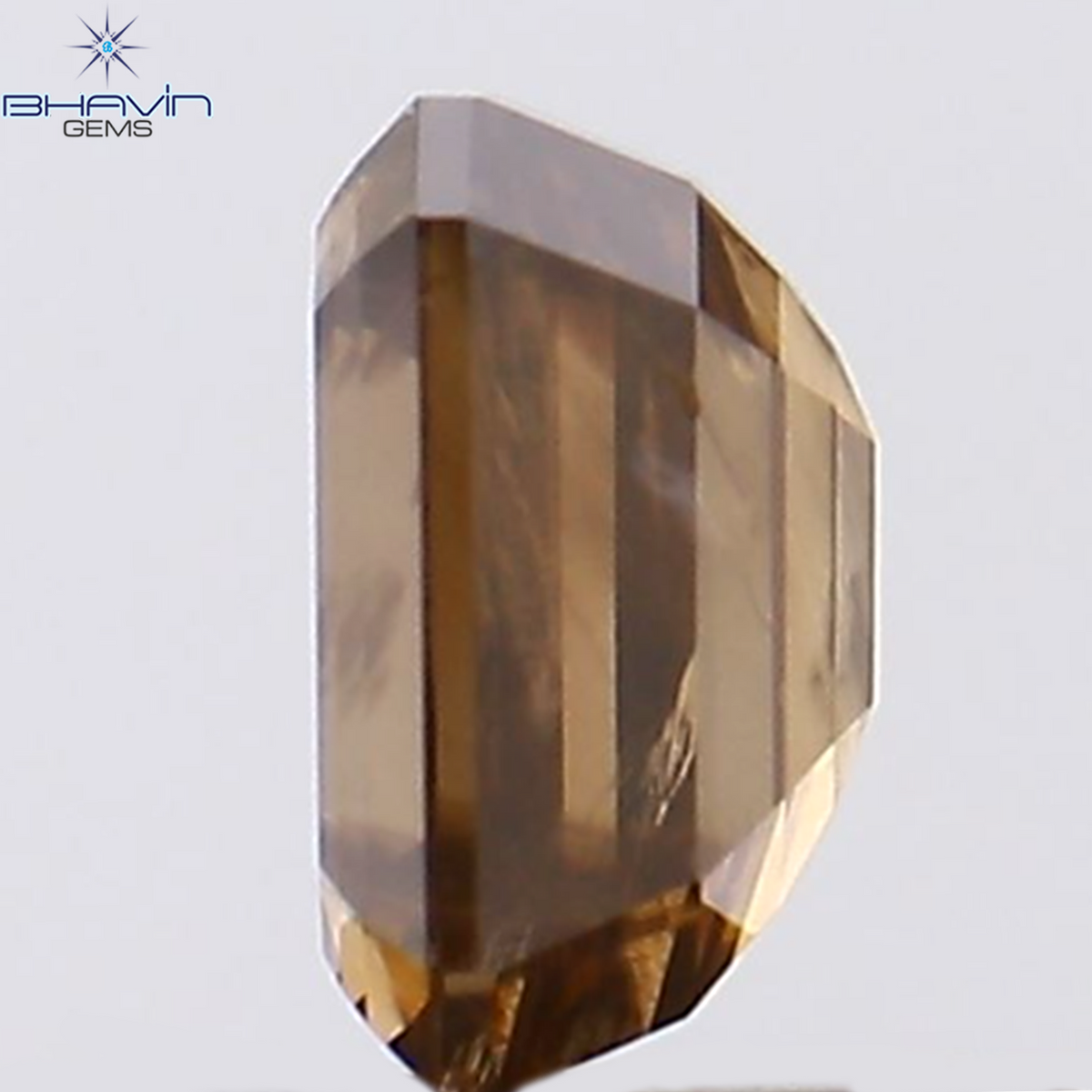1.51 CT エメラルド シェイプ ナチュラル ダイヤモンド ブラウン カラー SI1 クラリティ (7.30 MM)