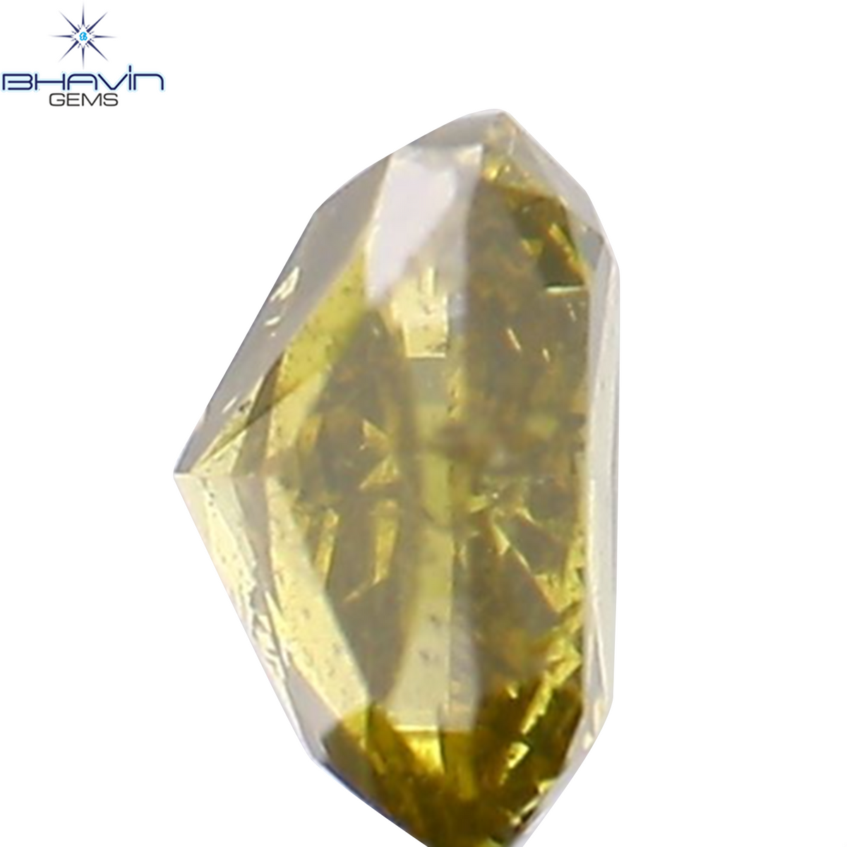 0.26 CT Natural Cushion Diamond Enhanced Yellow Color Clarity SI2 (3.79 MM)