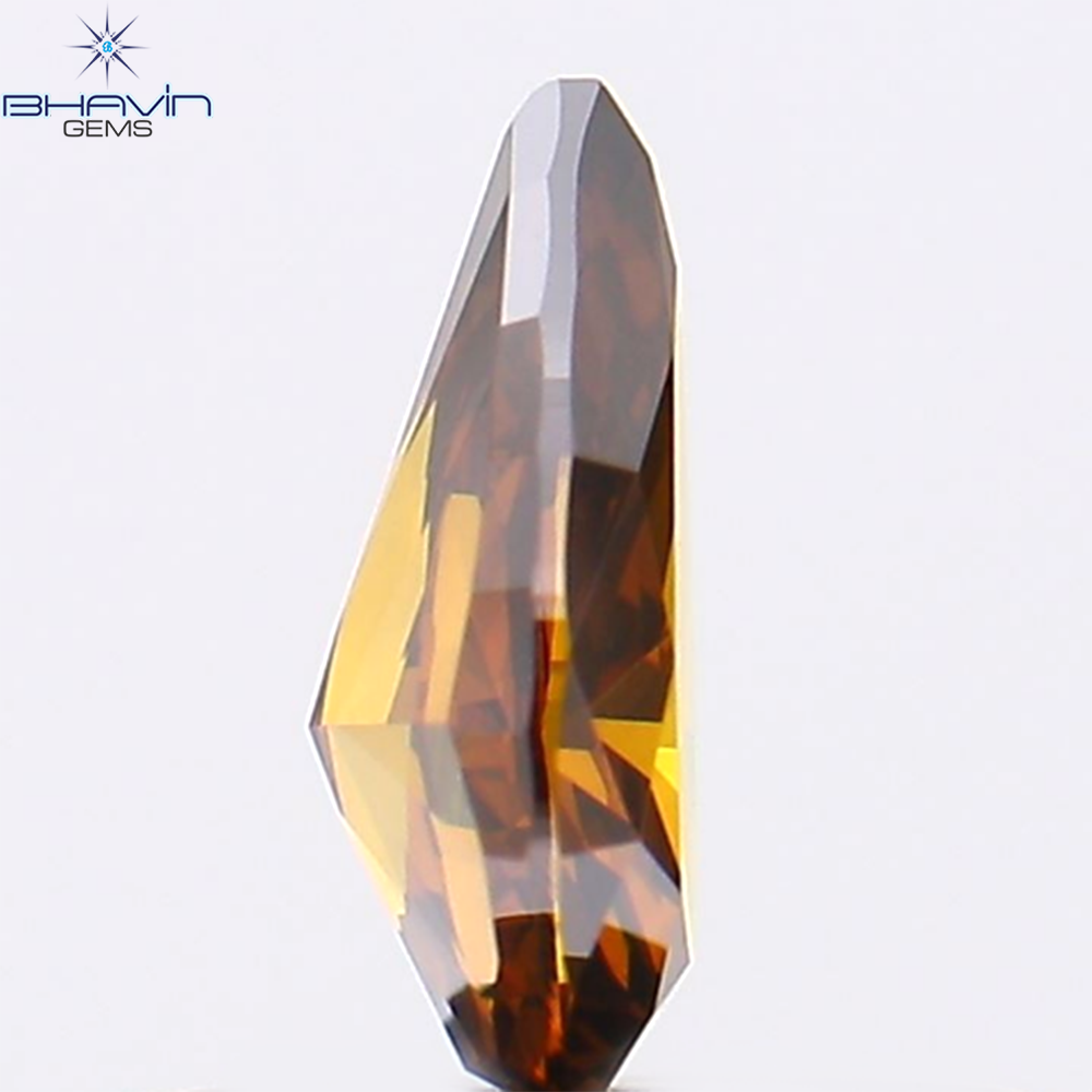 0.31 CT Natural Pear Diamond Enhanced Cognac Color Clarity VS1 (5.96 MM)