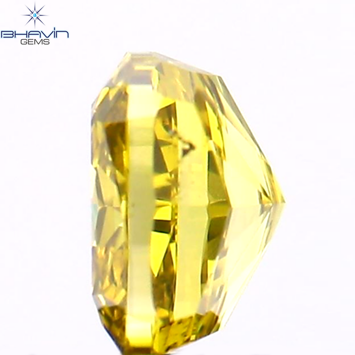 0.38 CT Natural Cushion Diamond Enhanced Green Yellow Color Clarity VS2 (4.20 MM)