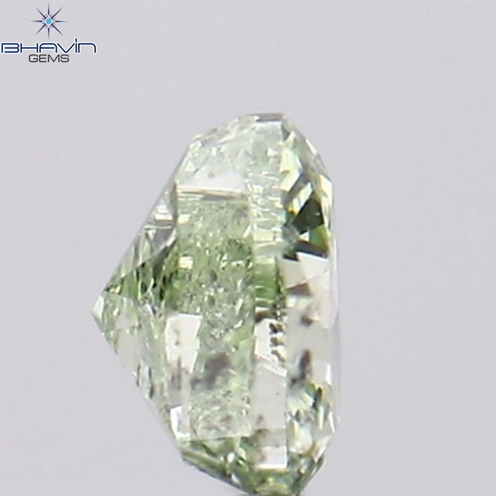0.30 CT Natural Heart Diamond Enhanced Blueish Green Color Clarity I1 (4.22 MM)