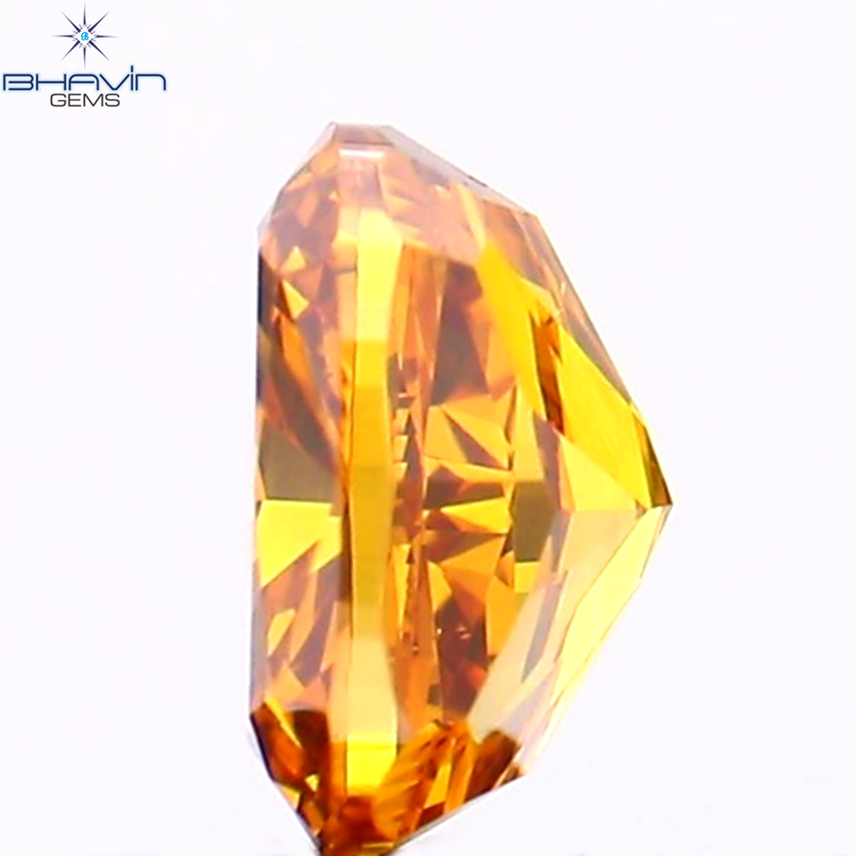 0.34 CT クッション シェイプ 天然ダイヤモンド 強化オレンジ色 VS2 クラリティ (4.25 MM)