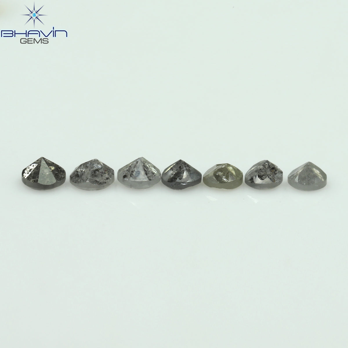 0.46 CT/7 Pcs Natural Uncut Diamond Salt And Pepper Color Clarity I3 (2.50 MM)