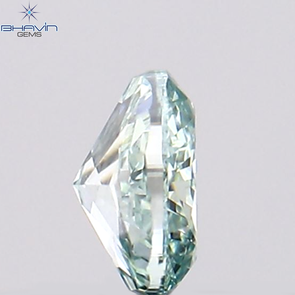 0.10 CT Natural Oval Diamond Enhanced Bluish Green Color Clarity VS1 (3.57 MM)