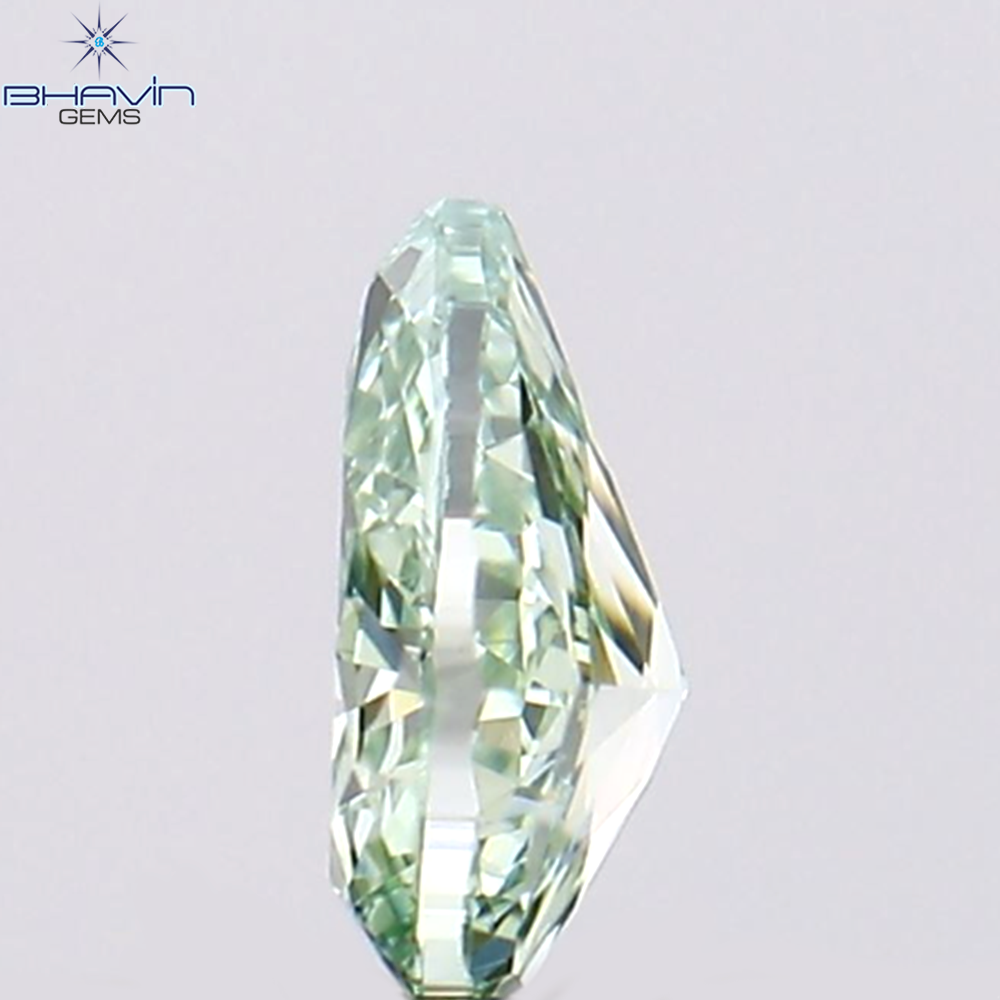 0.15 CT ペアシェイプ ナチュラル ダイヤモンド ブルーイッシュ グリーン カラー VS1 クラリティ (4.02 MM)