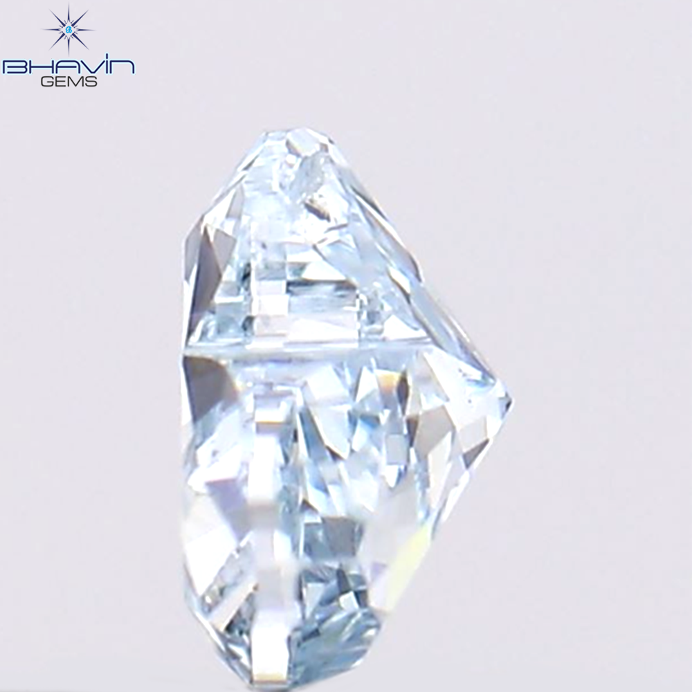 0.29 CT Natural Heart Diamond Enhanced Greenish Blue Color Clarity VS2 (4.25 MM)