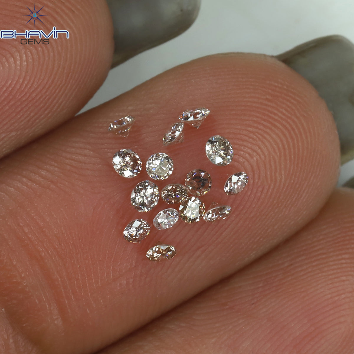 0.38 CT/15 Pcs Natural Round Diamond Brown Pink (Argyle) Color Clarity VS2 (2.00 MM)