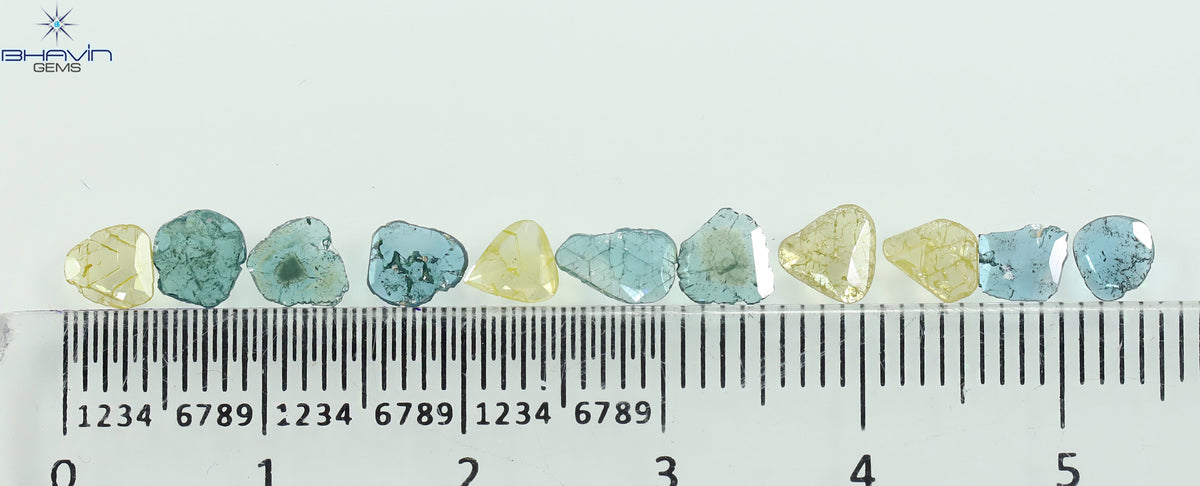 1.19 CT/11 Pcs Natural Slice Diamond Enhanced Blue Color Clarity I3 (6.08 MM)