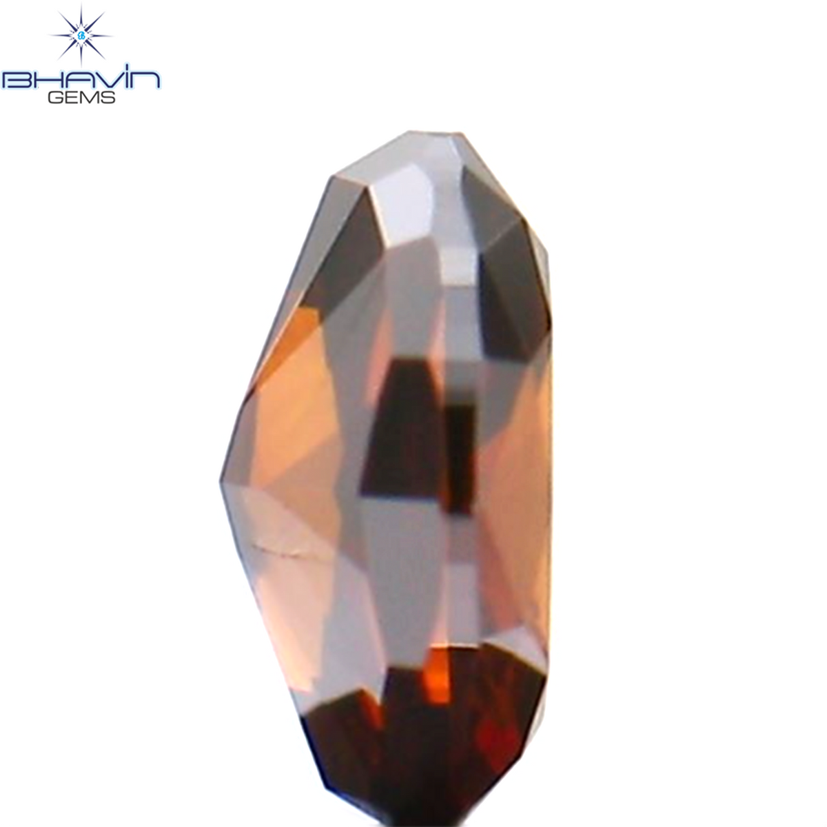 0.18 CT Natural Oval Diamond Enhanced Cognac Color Clarity SI1 (4.10 MM)