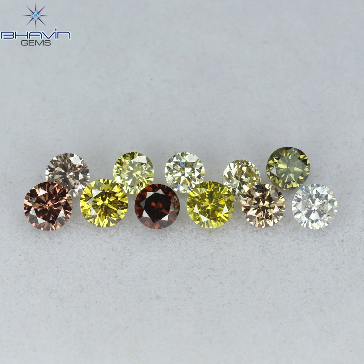 0.05 CT/5 ピース ラウンド シェイプ ナチュラル ルース ダイヤモンド ピンク カラー I1 クラリティ (0.05 MM)