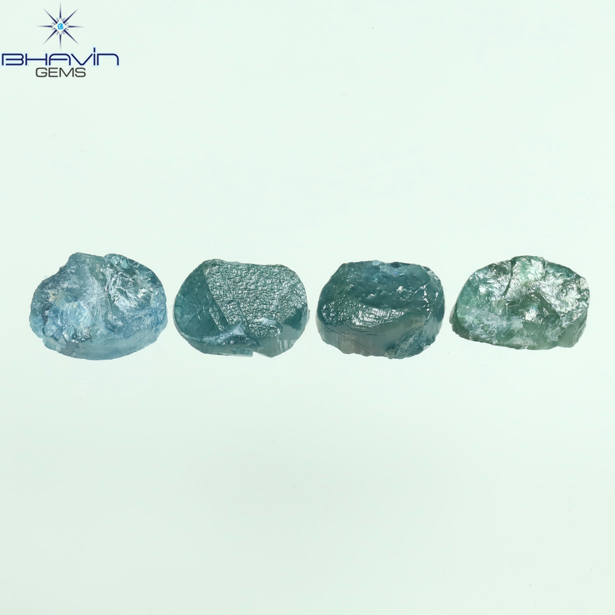 1.05 CT、ノーカット ポルキ シェイプ、天然ダイヤモンド、ブルー カラー、I3 クラリティ (5.42 MM)
