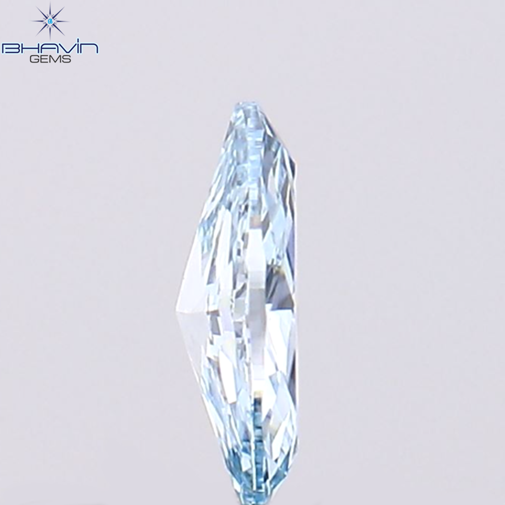 0.11 CT Natural Marquise Diamond Enhanced Greenish Blue Color Clarity VVS1 (4.91 MM)