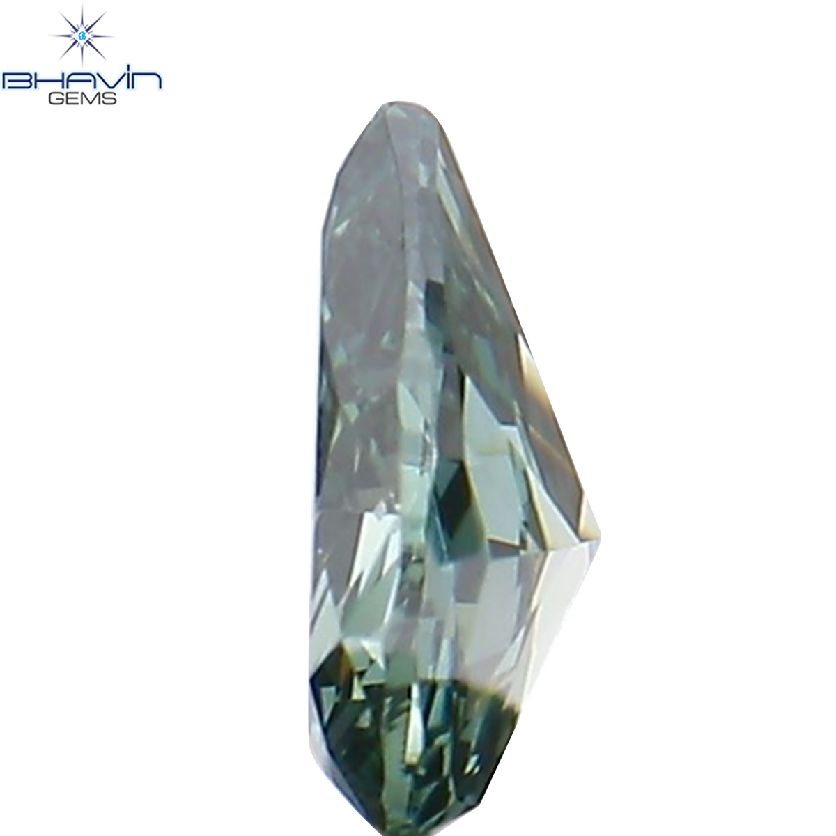 0.11 CT ペアシェイプ 天然ダイヤモンド グリーンカラー VS1 クラリティ (3.90 MM)