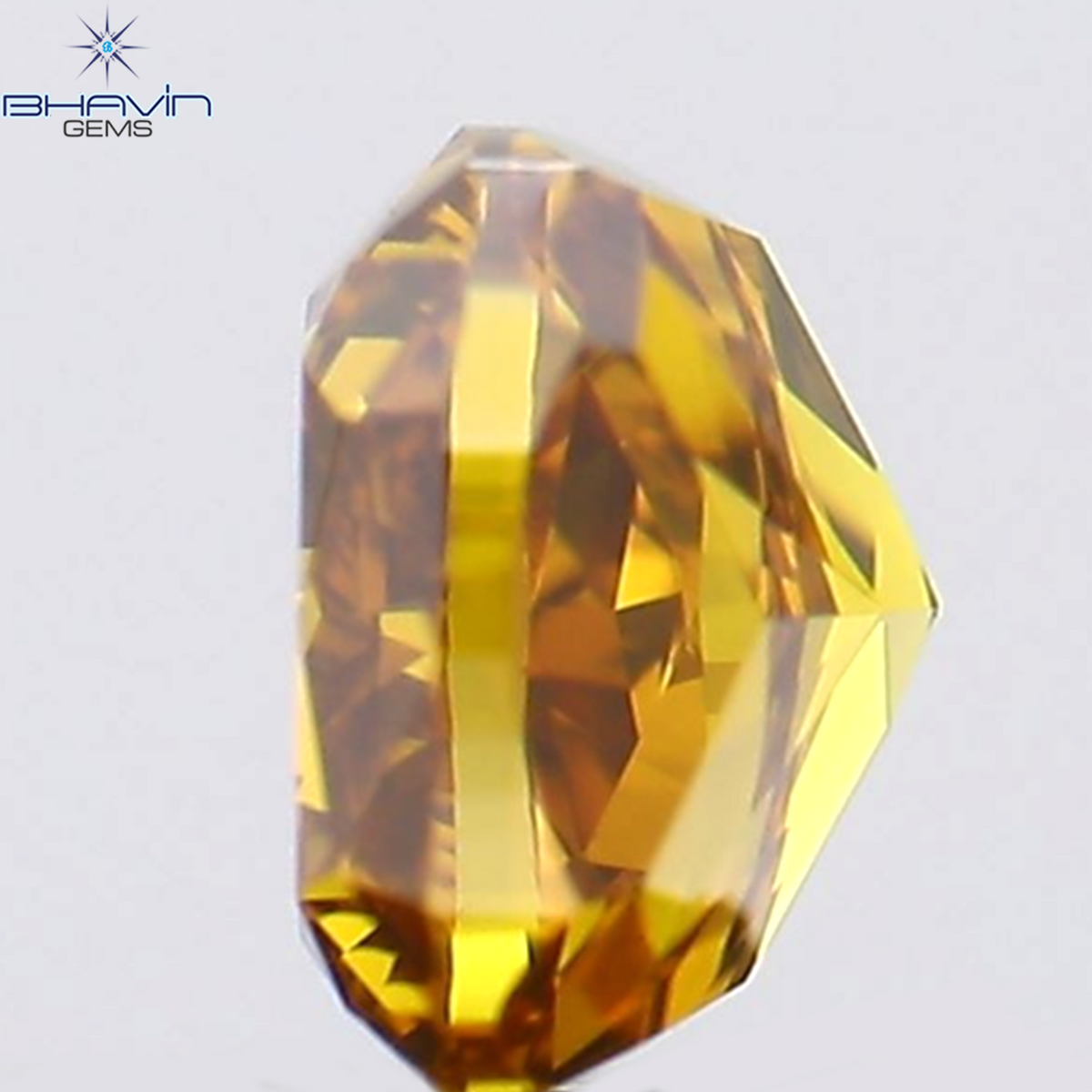 0.27 CT Natural Cushion Diamond Enhanced Orange Brown Color Clarity VS2 (3.62 MM)