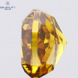 0.27 CT Cushion Shape Natural Diamond Enhanced Orange Brown Color VS2 Clarity (3.62 MM)