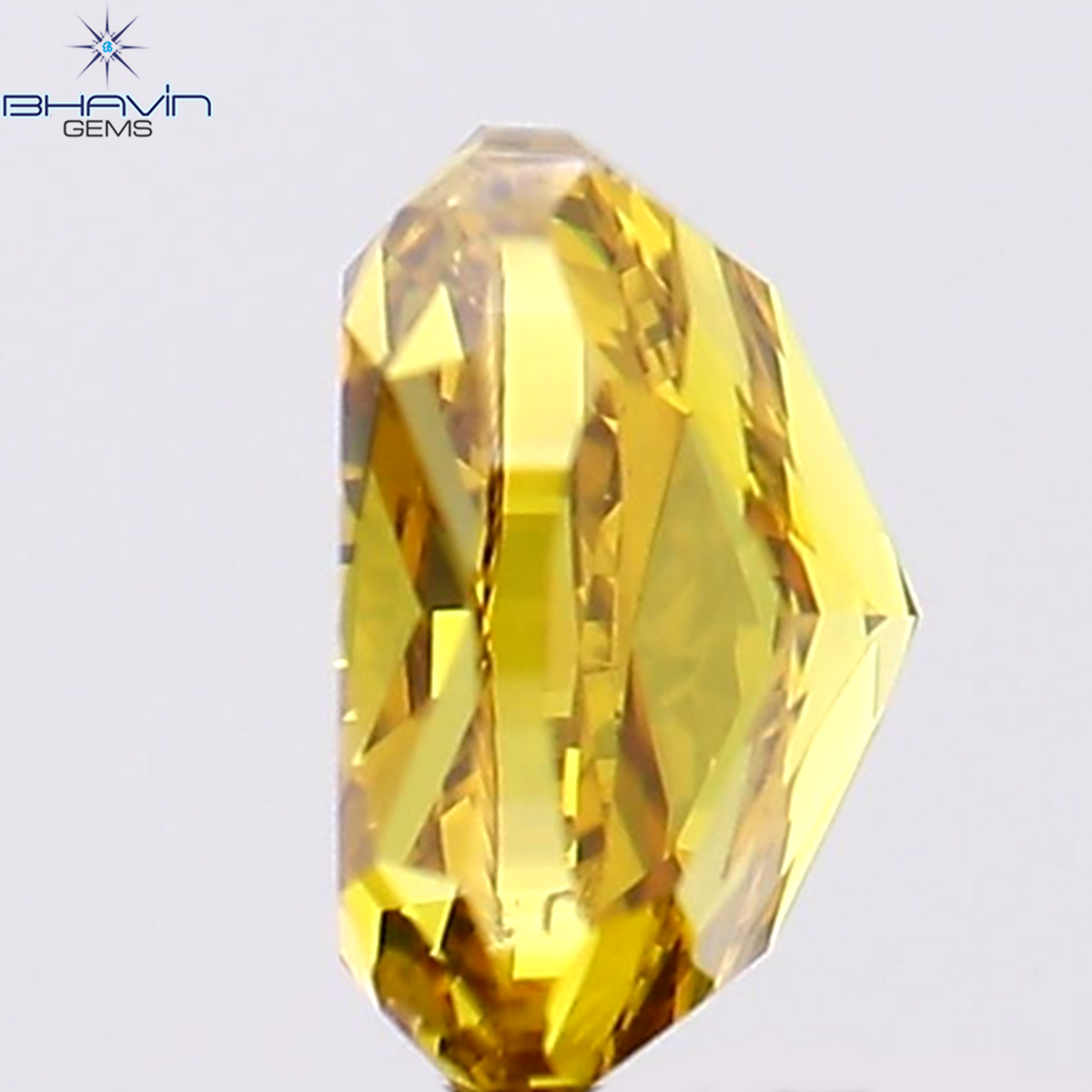 0.68 CT Natural Cushion Diamond Enhanced Orange Color Clarity VS2 (5.21 MM)