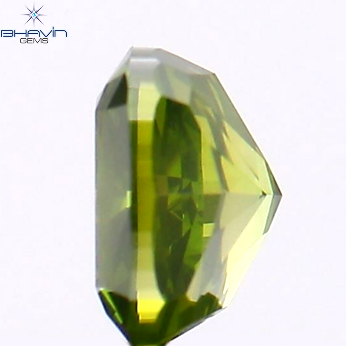0.39 CT クッション シェイプ ナチュラル ルース ダイヤモンド 強化グリーン カラー VS2 クラリティ (4.26 MM)