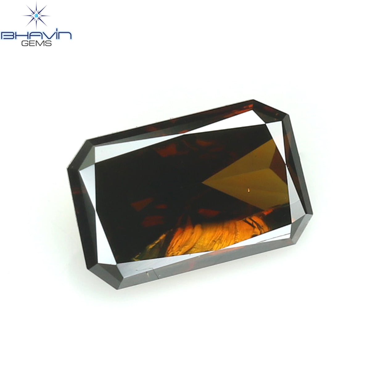 0.33 CT Natural Radiant Diamond Enhanced Cognac Color Clarity SI2 (5.15 MM)
