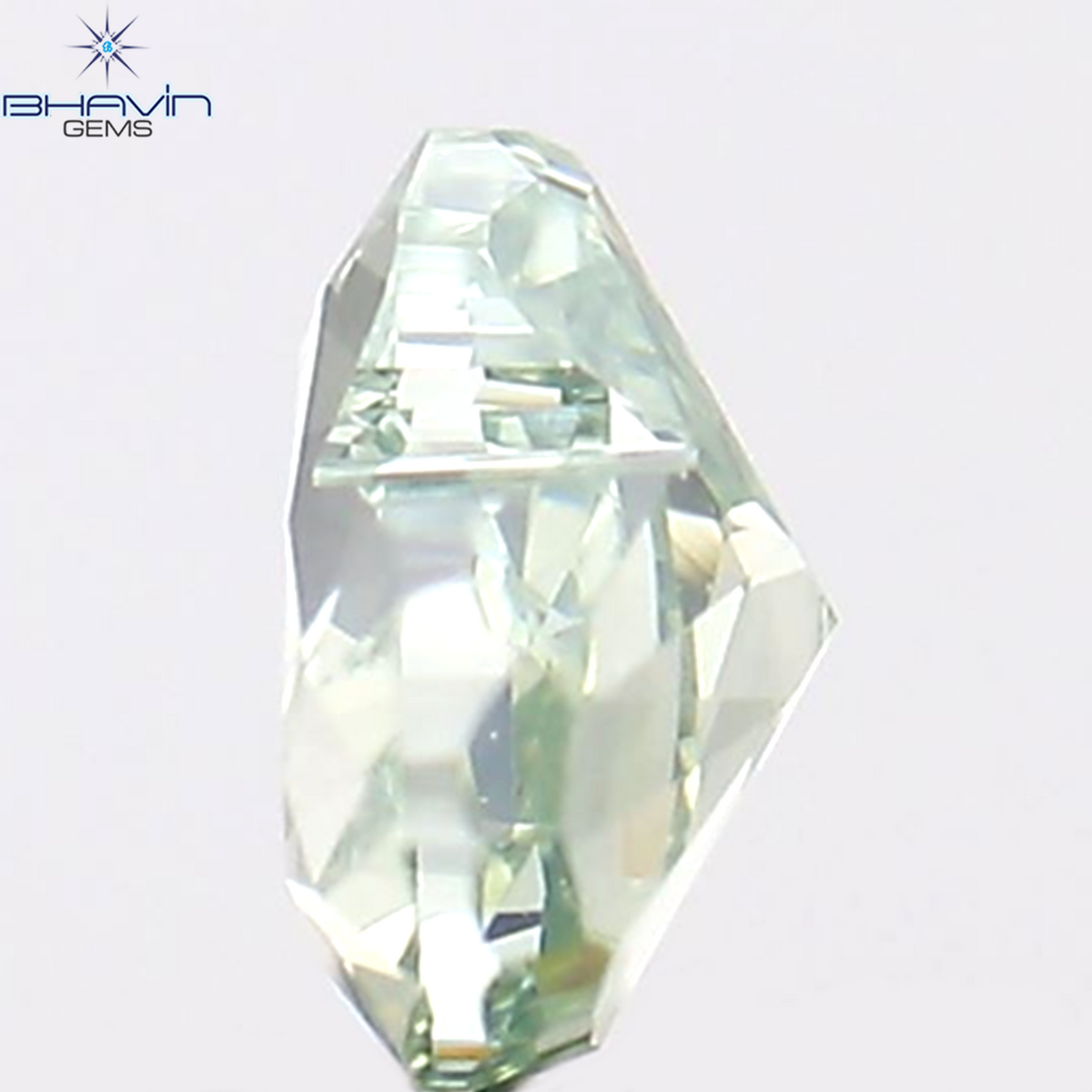 0.16 CT Natural Heart Diamond Enhanced Green Color Clarity SI1 (3.57 MM)