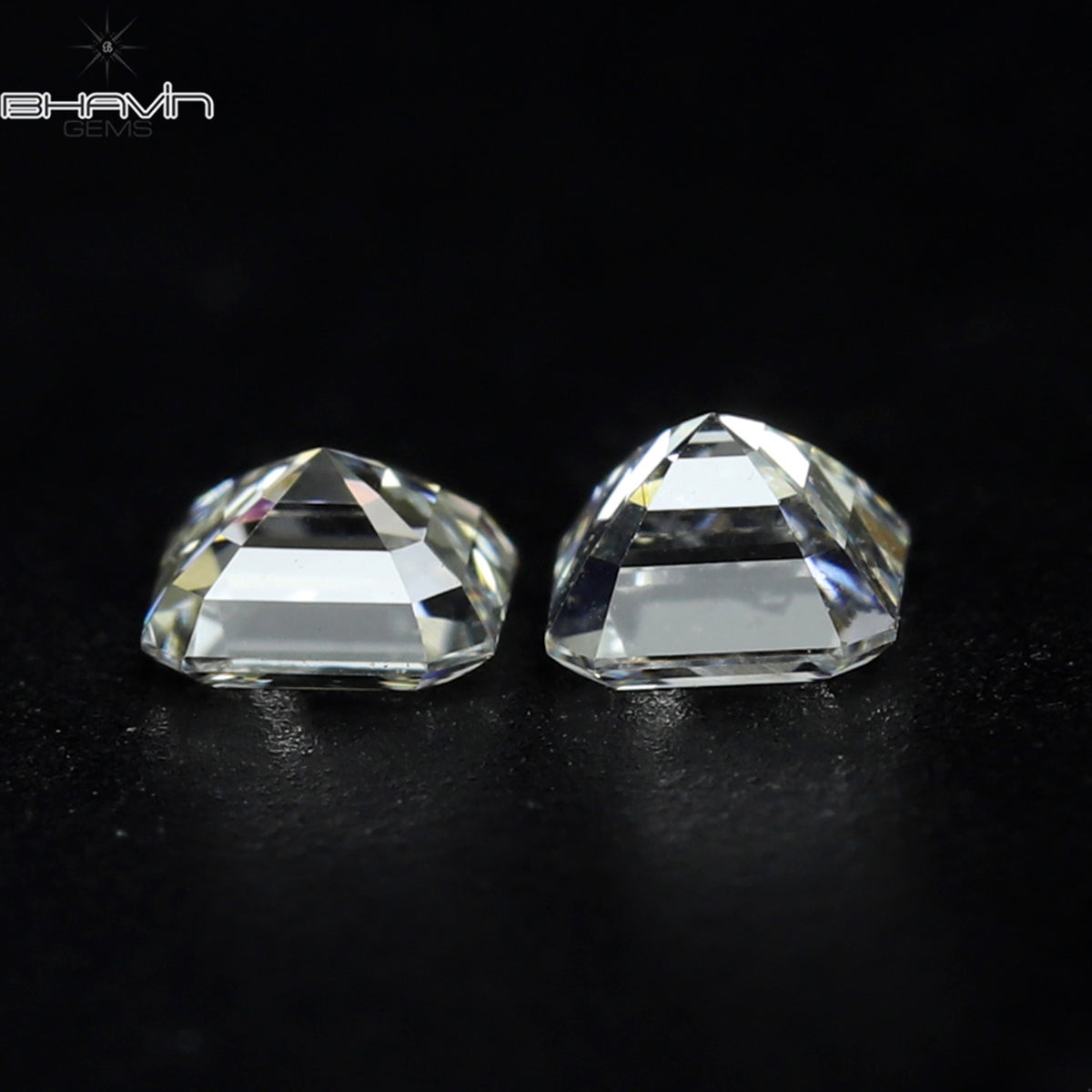 0.20 CT/2 Pcs Natural Asscher Diamond White (G+) Color Clarity VVS-VS (2.40 MM)