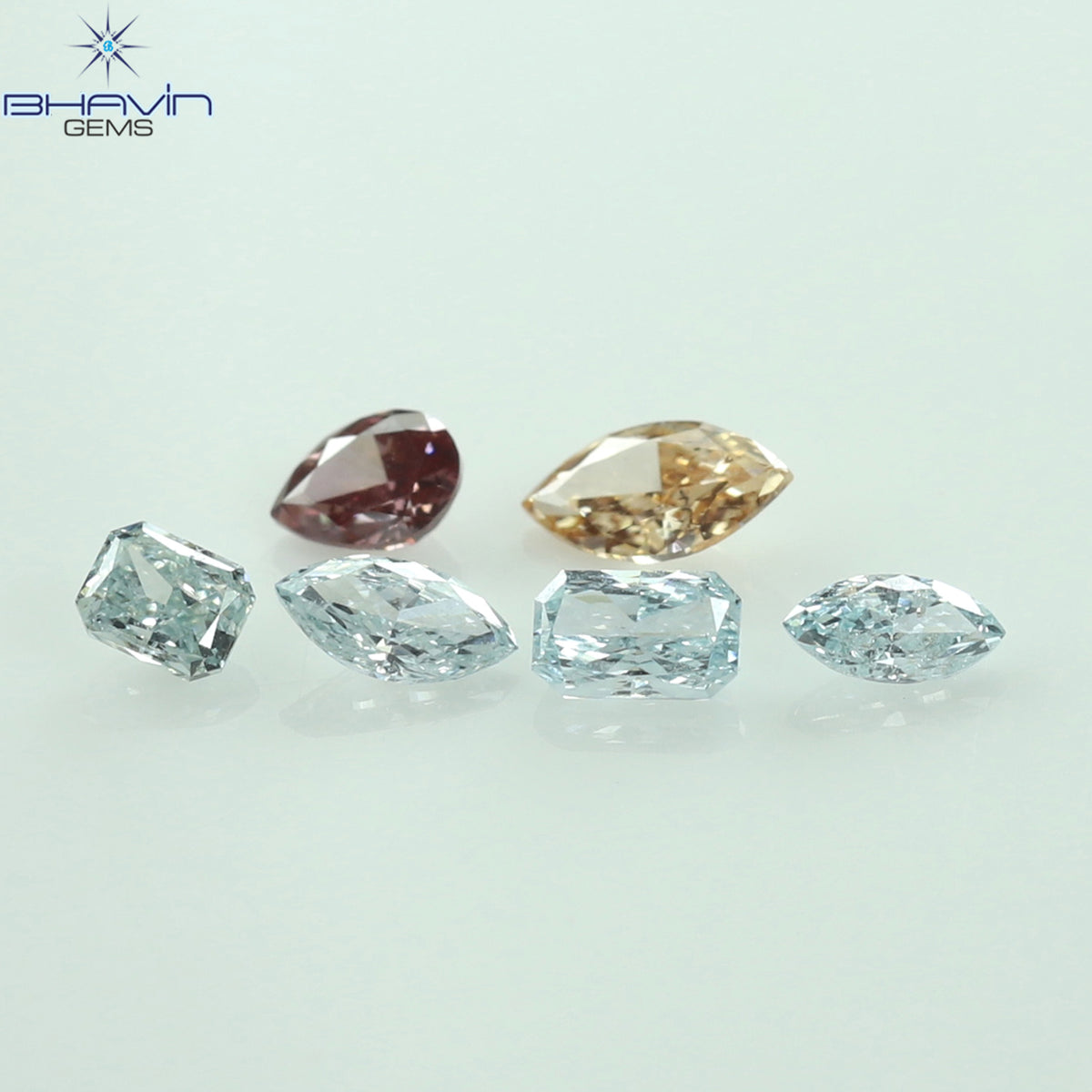 0.39 CT/6 Pcs Natural Mix Diamond Enhanced Mix Color Clarity VS-SI (4.14 MM)