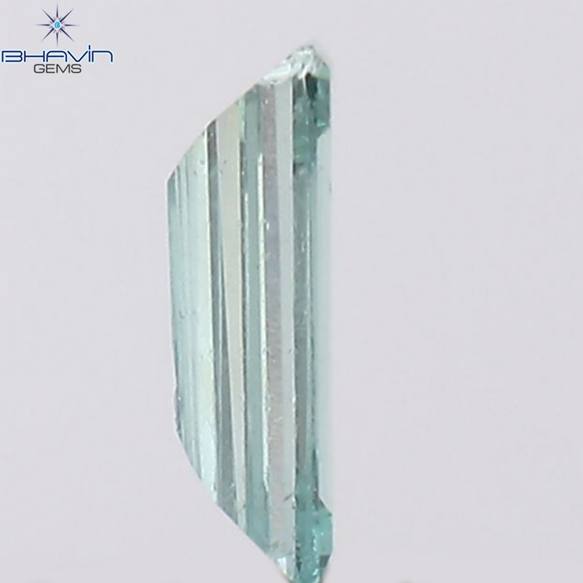 0.07 CT Natural Baguette Diamond Enhanced Bluish Green Color Clarity VS2 (3.62 MM)