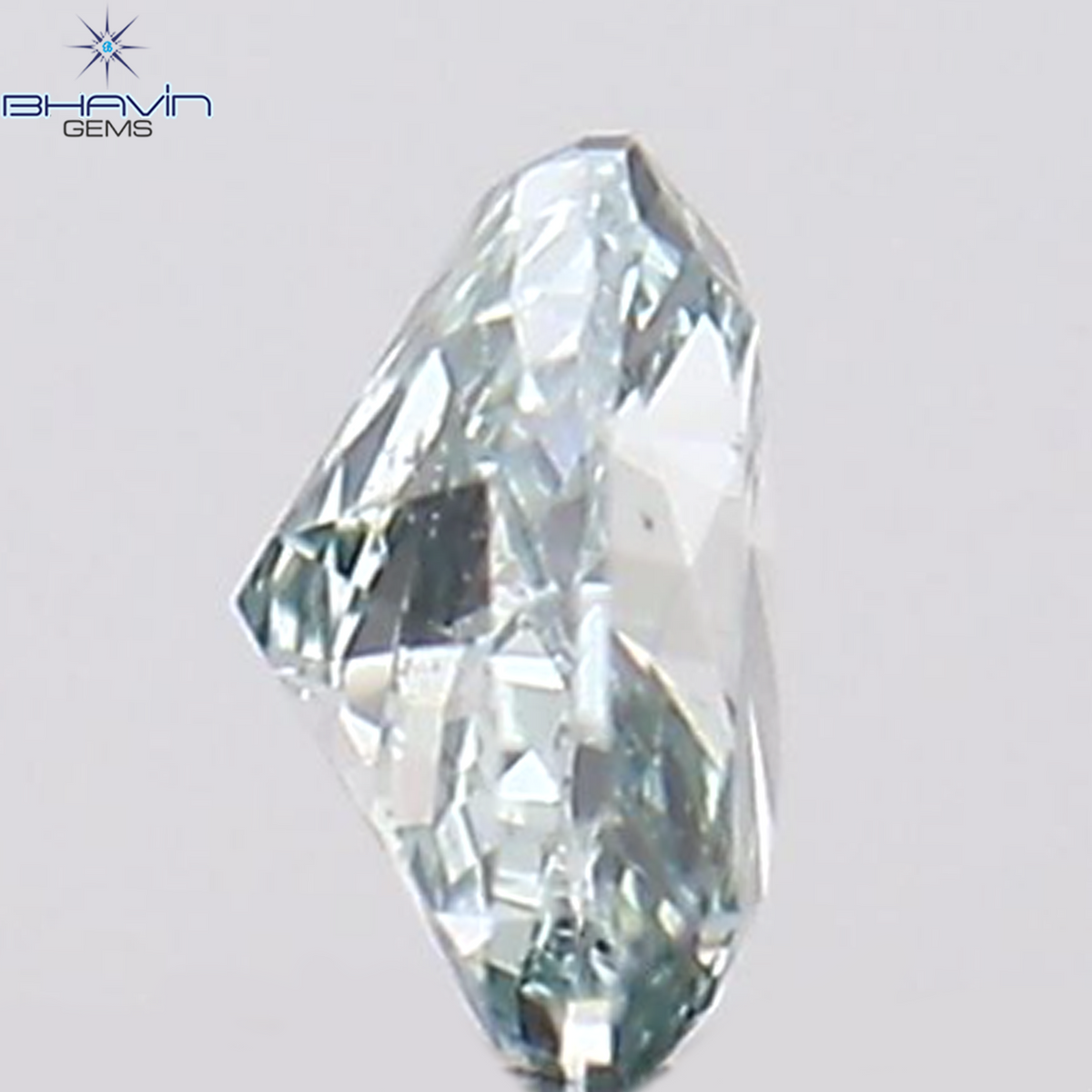 0.07 CT Natural Heart Diamond Enhanced Greenish Blue Color Clarity SI1 (2.65 MM)