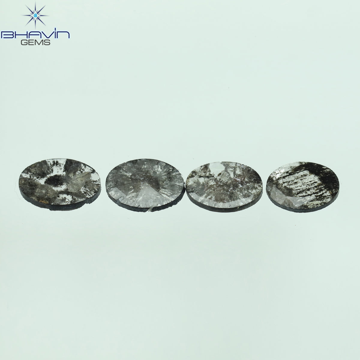 1.41 CT/4 Pcs Natural Oval Slice Diamond Salt And Pepper Color Clarity I3 (7.15 MM)