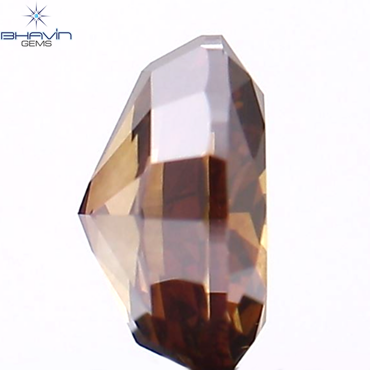 0.90 CT オーバルシェイプ ナチュラル ダイヤモンド エンハンスト ブラウン ピンク カラー I1 クラリティ (7.07 MM)