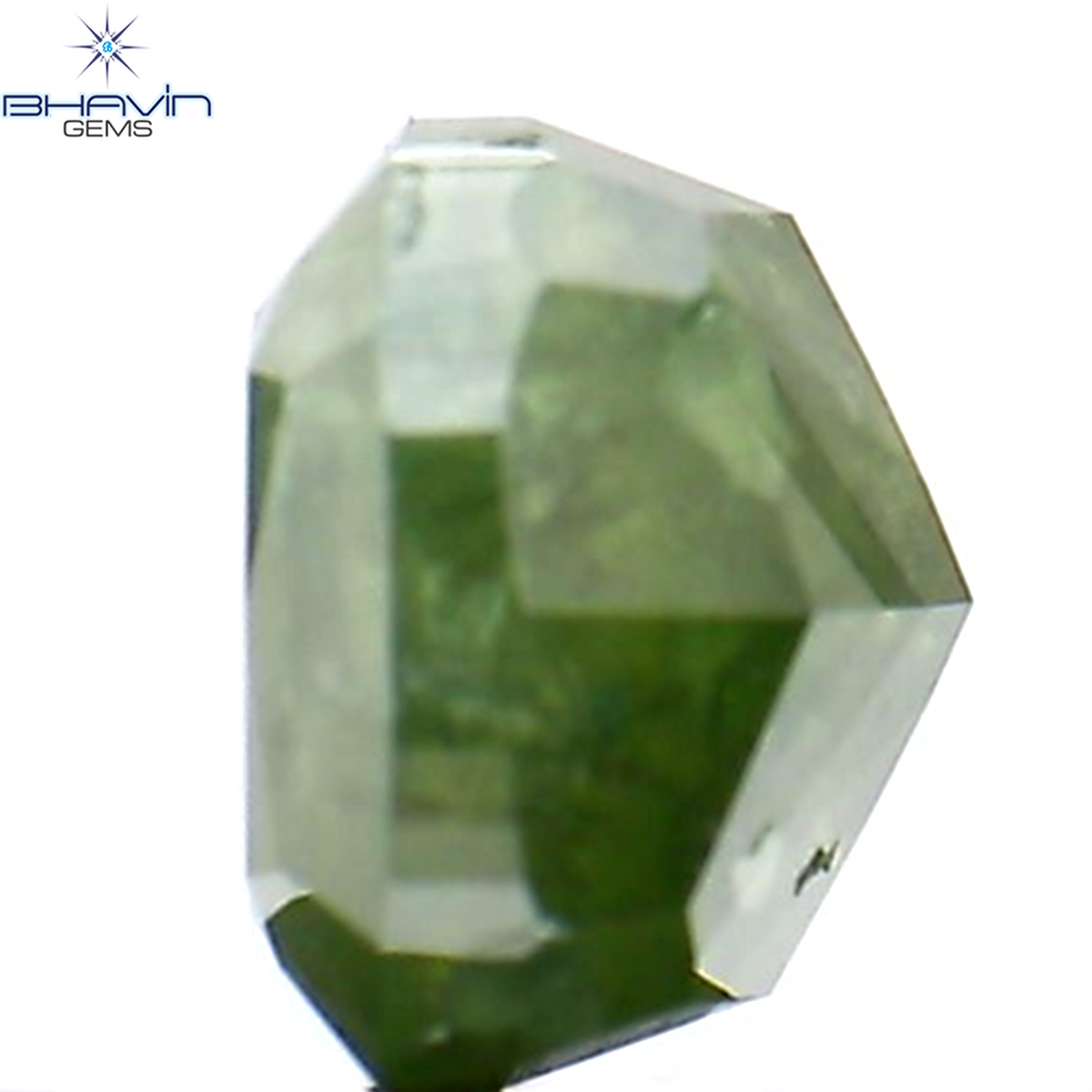 0.74 CT Natural Cushion Diamond Enhanced Green Color Clarity I3 (4.85 MM)