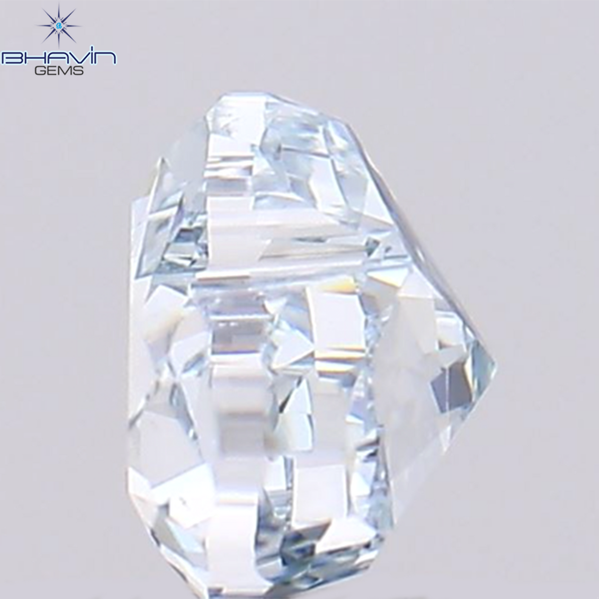 0.44 CT ハート シェイプ ナチュラル ダイヤモンド エンハンスト グリーニッシュ ブルー カラー VS1 クラリティ (4.50 MM)