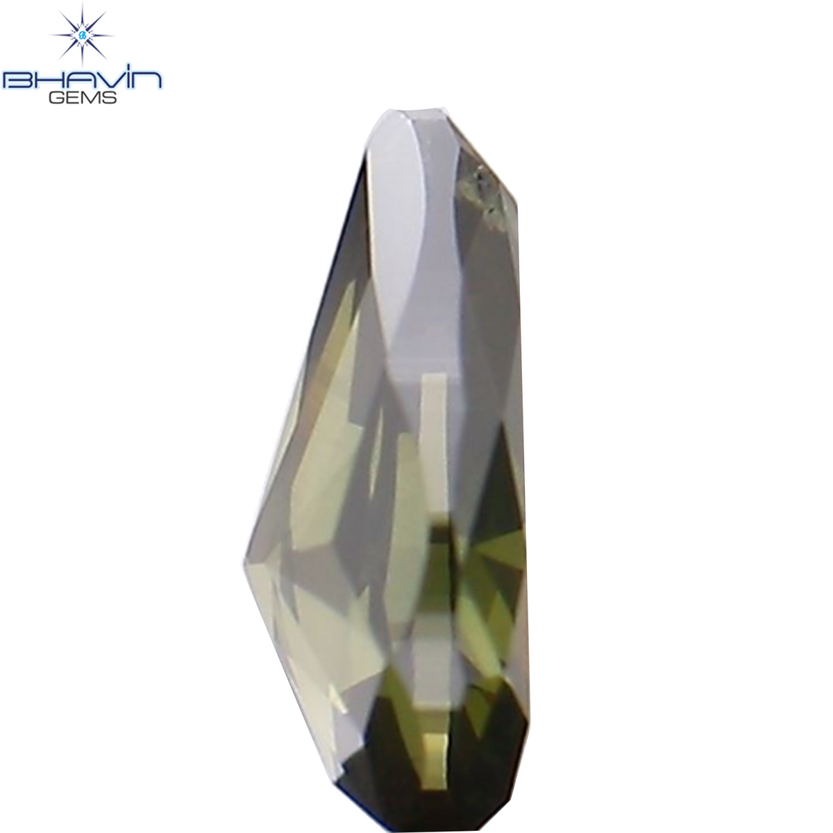 0.34 CT ペアシェイプ ナチュラル ダイヤモンド グリーン カラー VS2 クラリティ (5.45 MM)