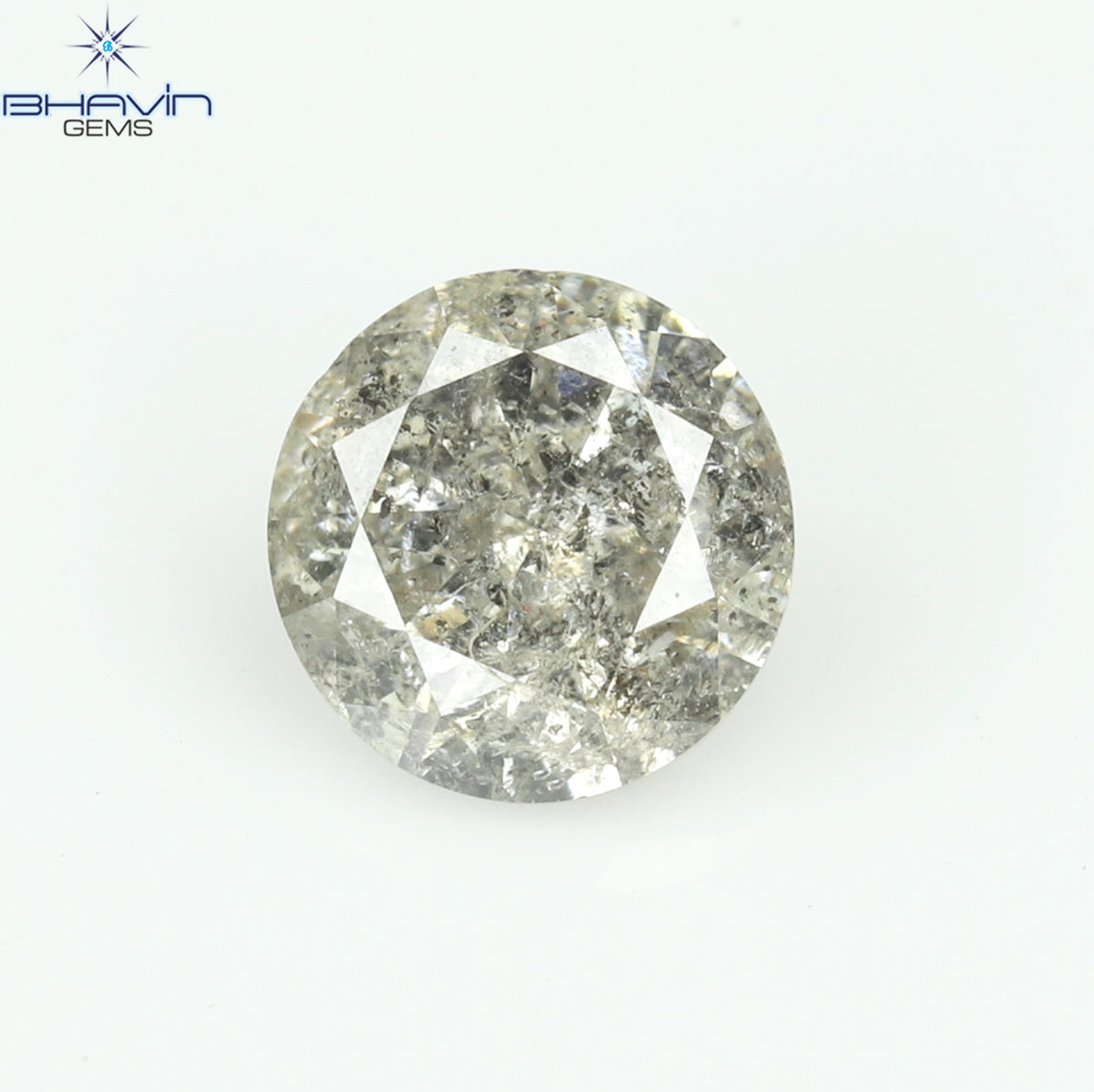 0.45 CT Natural Round Diamond Salt And Pepper Color Clarity I3 (4.92 MM)