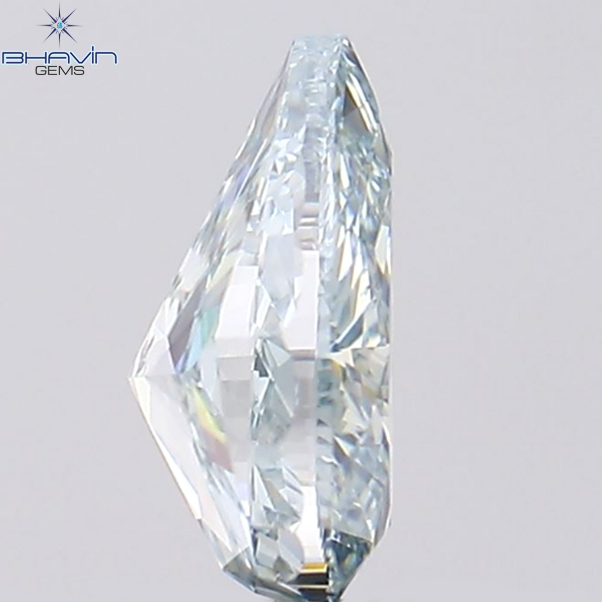 1.02 CT Natural Pear Diamond Enhanced Greenish Blue Color Clarity VS2 (7.52 MM)