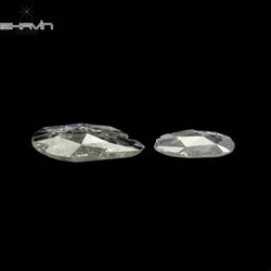 0.84 CT/2 ピース ローズカット ポルキ シェイプ ナチュラル ダイヤモンド ホワイト カラー I3 クラリティ (9.26 MM)