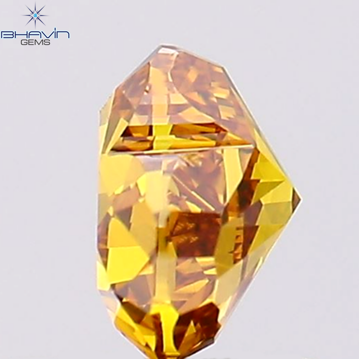 0.74 CT Natural Heart Diamond Enhanced Orange Color Clarity VS2 (5.75 MM)