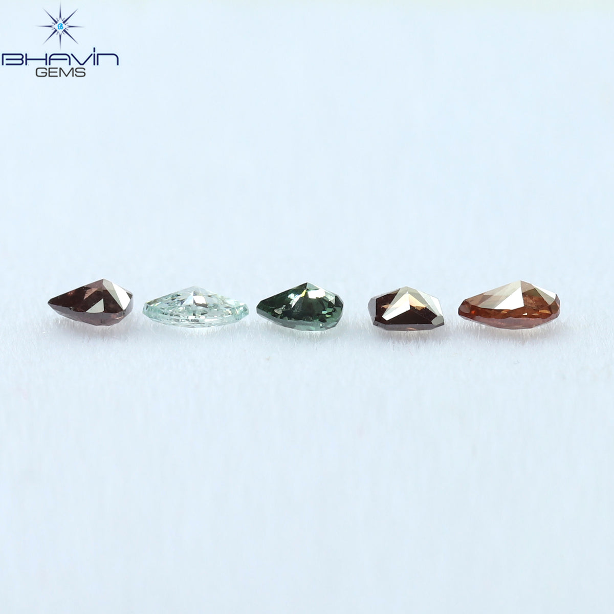 0.29 CT/5 Pcs Natural Mix Diamond Enhanced Mix Fancy Color Clarity SI2 (3.26 MM)