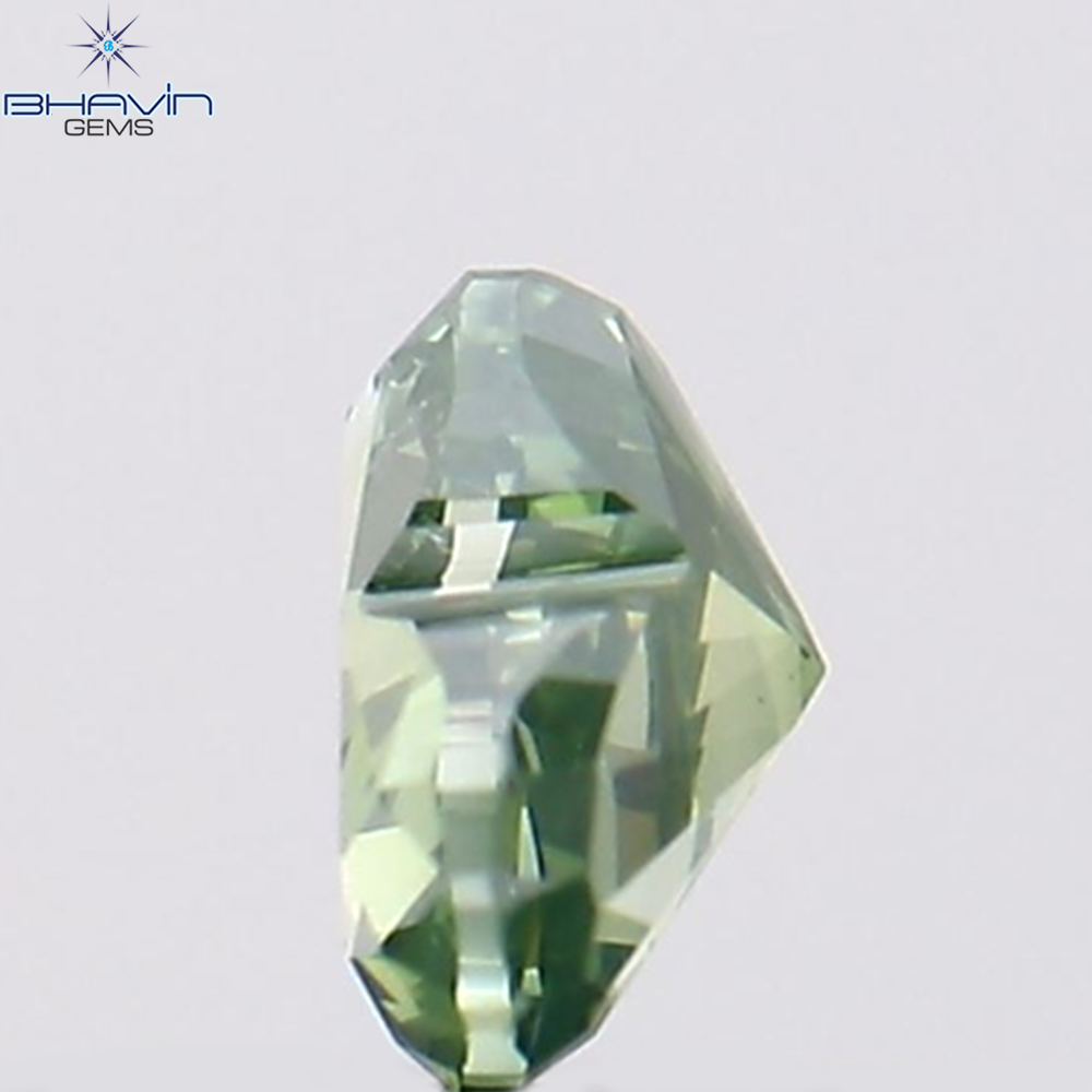 0.18 CT Natural Heart Diamond Enhanced Green Color Clarity VS2 (3.66 MM)