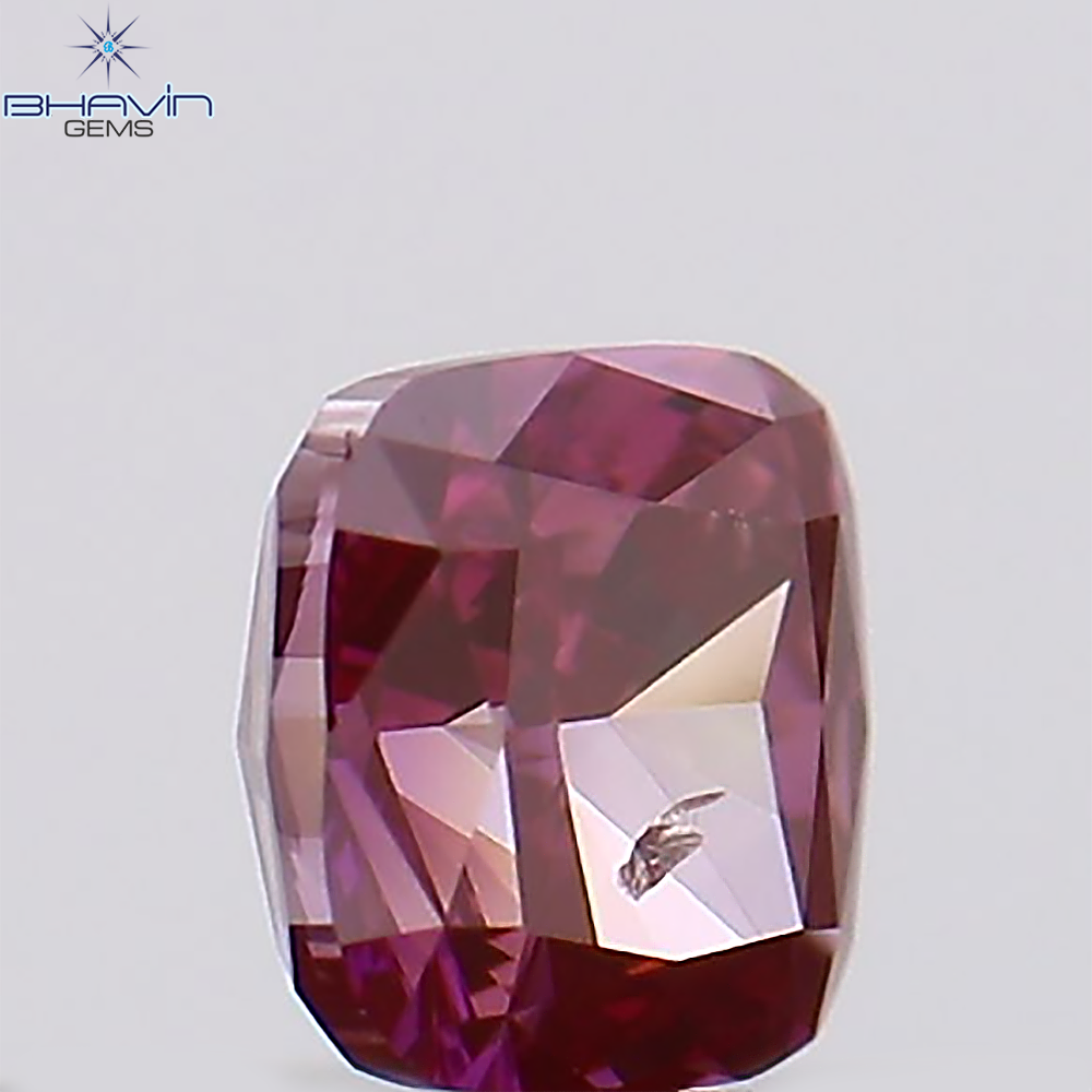 0.15 CT、クッション ダイヤモンド、ピンク色、クラリティ SI1 (2.85 MM)