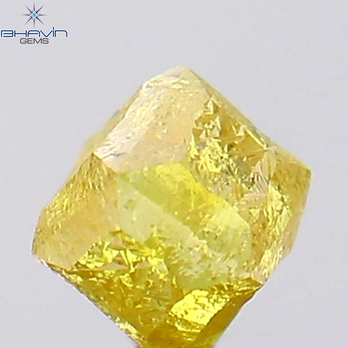 0.19 CT Natural Rough Diamond Vivid Yellow Color Clarity VS1 (2.51 MM)
