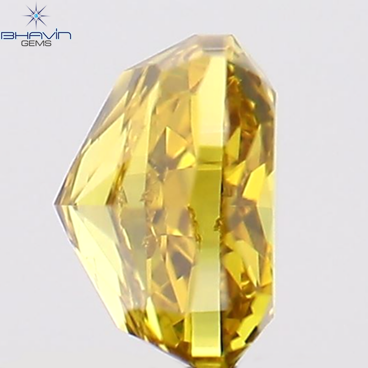 0.30 CT Natural Cushion Diamond Enhanced Orange Yellow Color Clarity SI1 (3.84 MM)