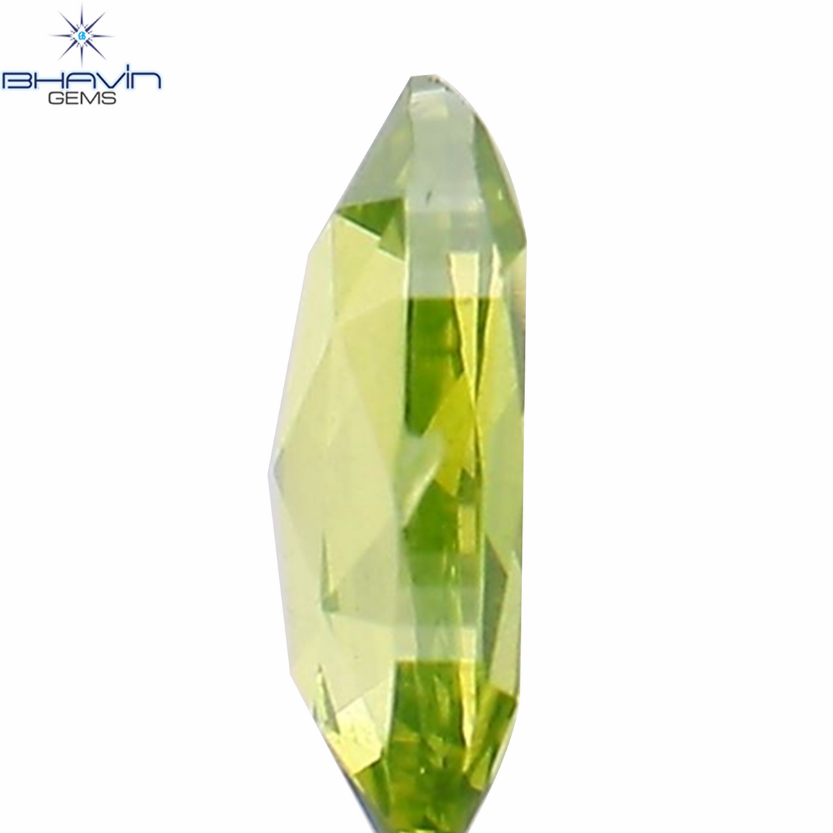 0.11 CT Natural Oval Diamond Enhanced Green Color Clarity VS2 (4.04 MM)