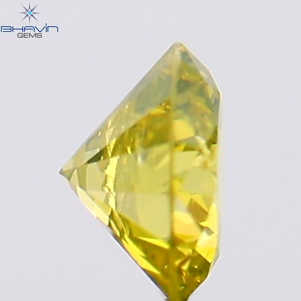 0.13 CT ラウンド シェイプ ナチュラル ダイヤモンド グリーン イエロー カラー SI2 クラリティ (3.24 MM)